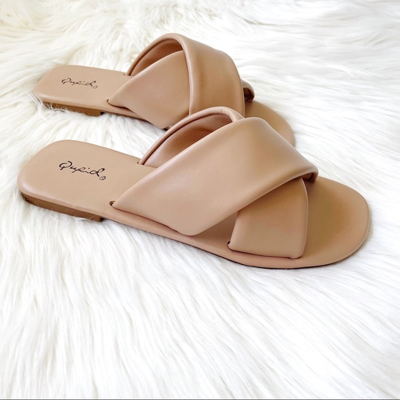 Padded criss cross strap sandals slides slip on - Picture 11 of 11